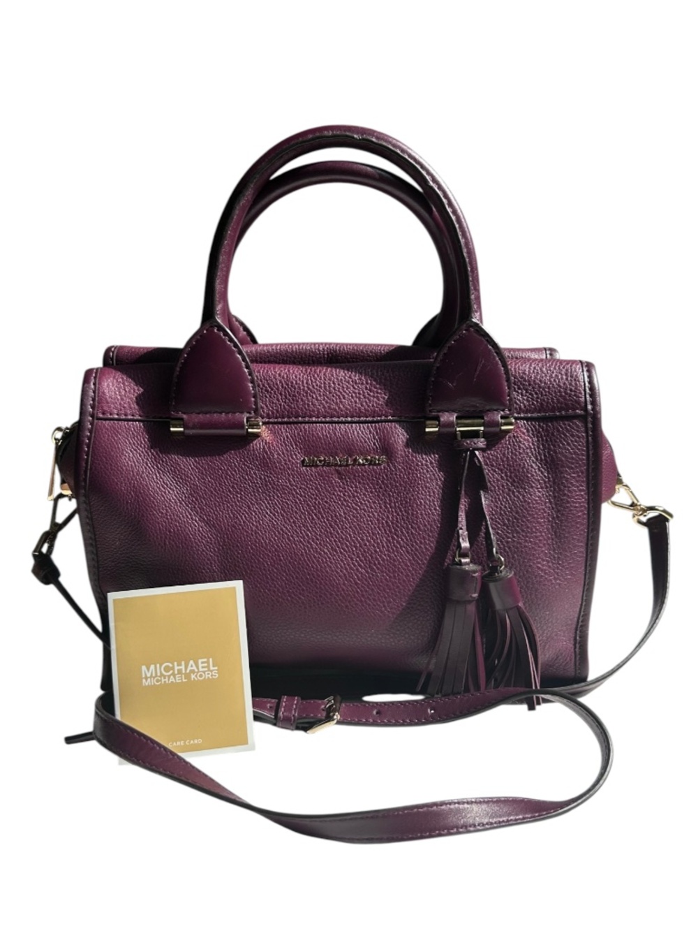 Michael Kors Geneva Leather Satchel Crossbody Tassels LIKE NEW